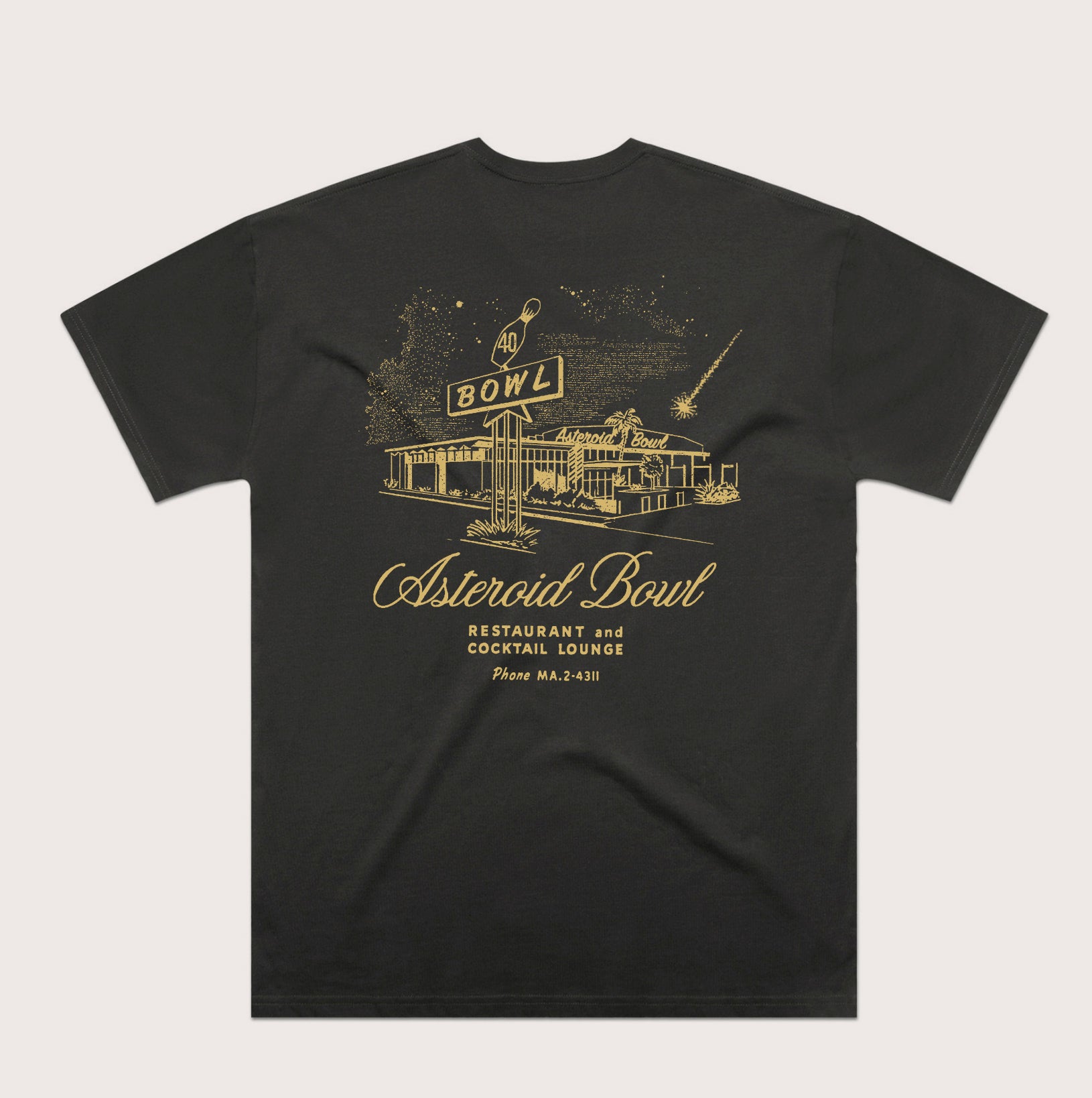 Asteroid Bowl T-Shirt - Charcoal